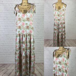 Ninexis Multi Tier Floral Print Shoulder Ties Maxi